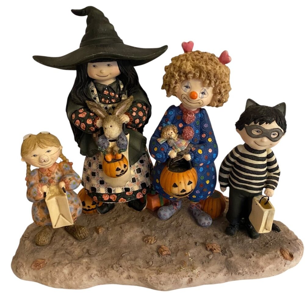 Lang "Halloween Friends" 2nd Ed 1998 Resin Figurines Trick or Treat Costume READ